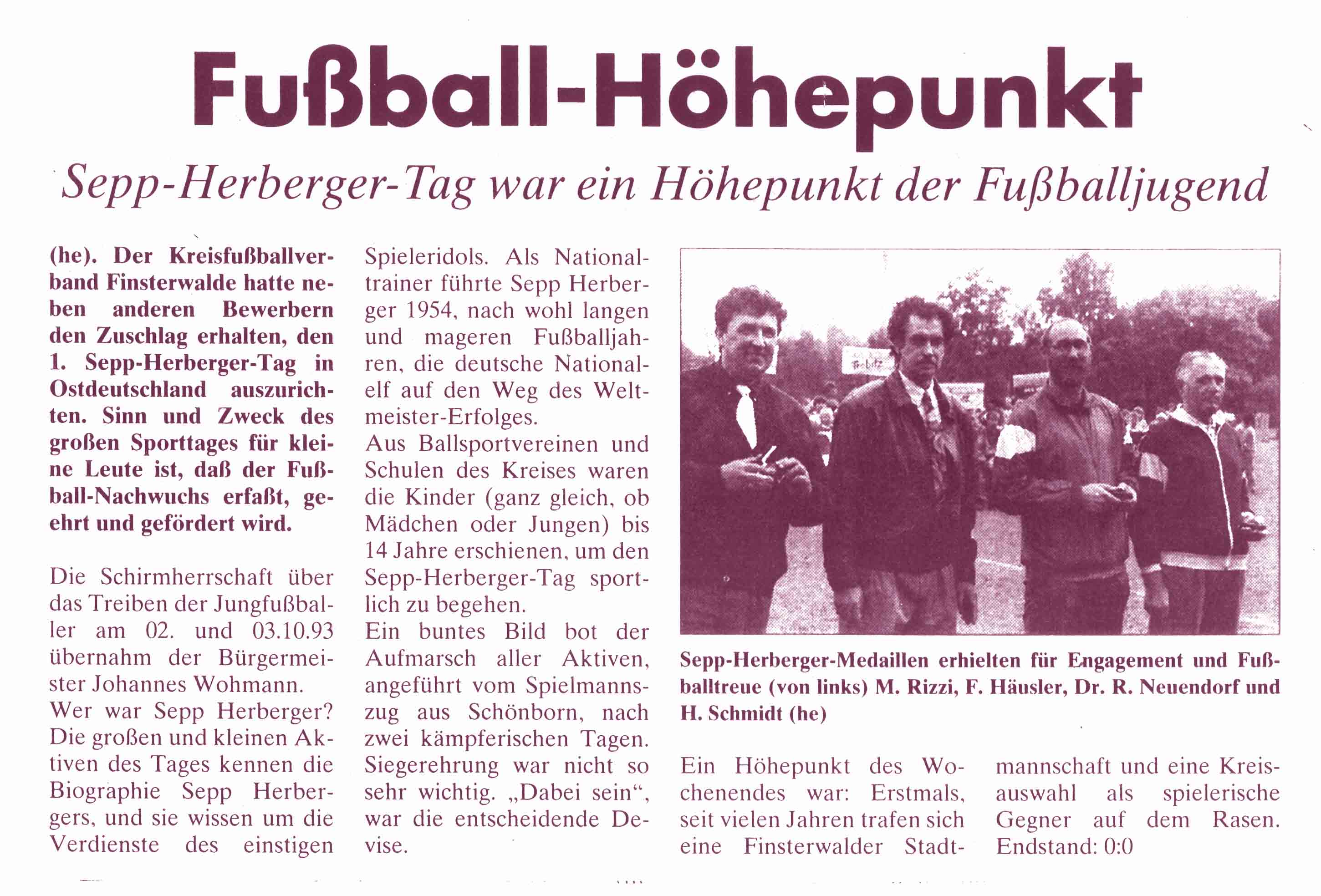 Auszeichnung mit der Herberger-Medaille