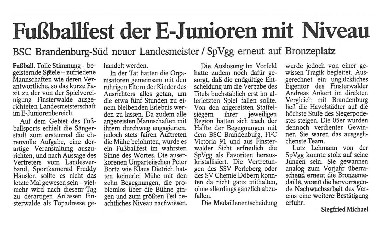 Wie im Vorjahr belegte unsere "E" den 3. Rang.