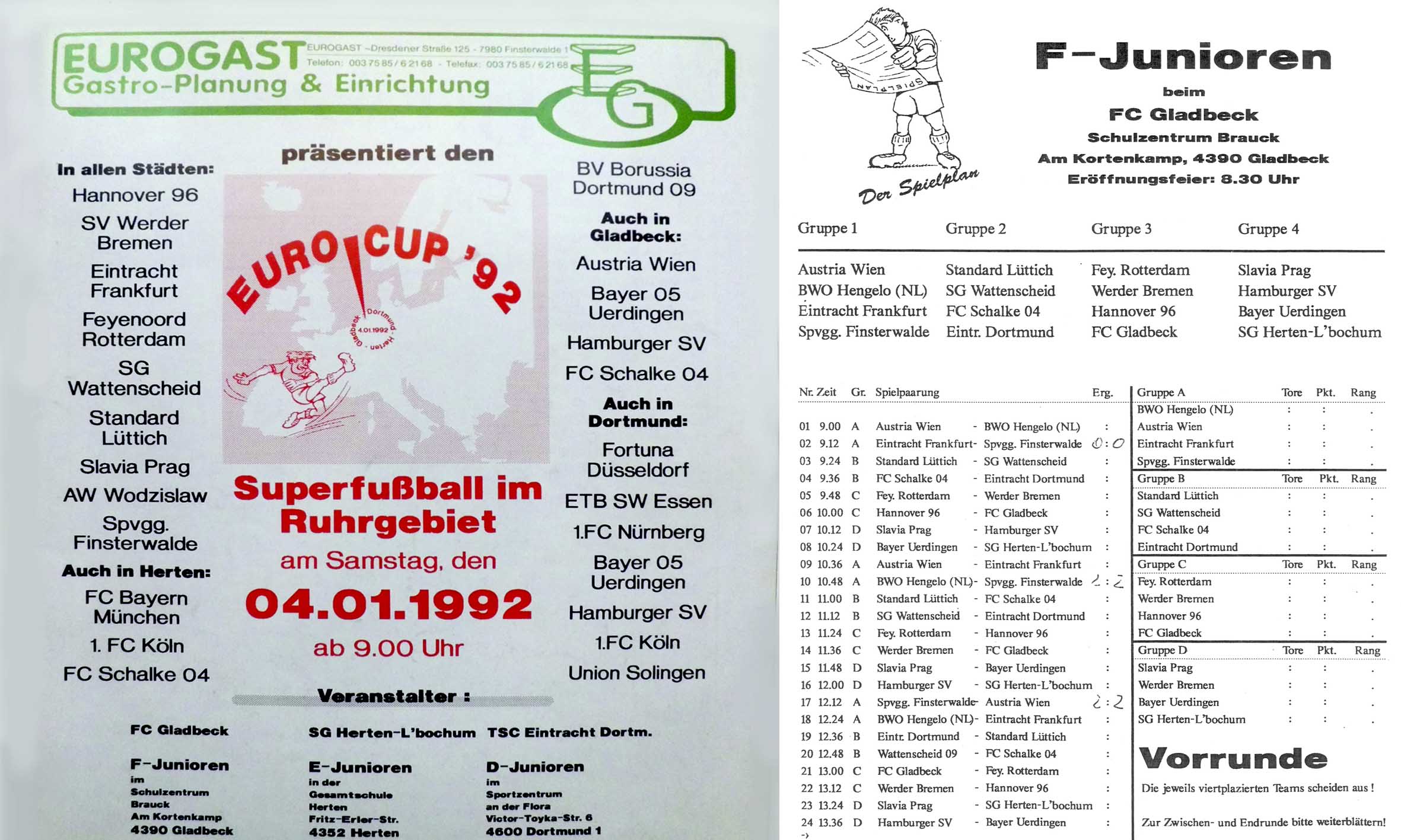 Euro-Cup '92 - ein gut besetztes Jugendturnier