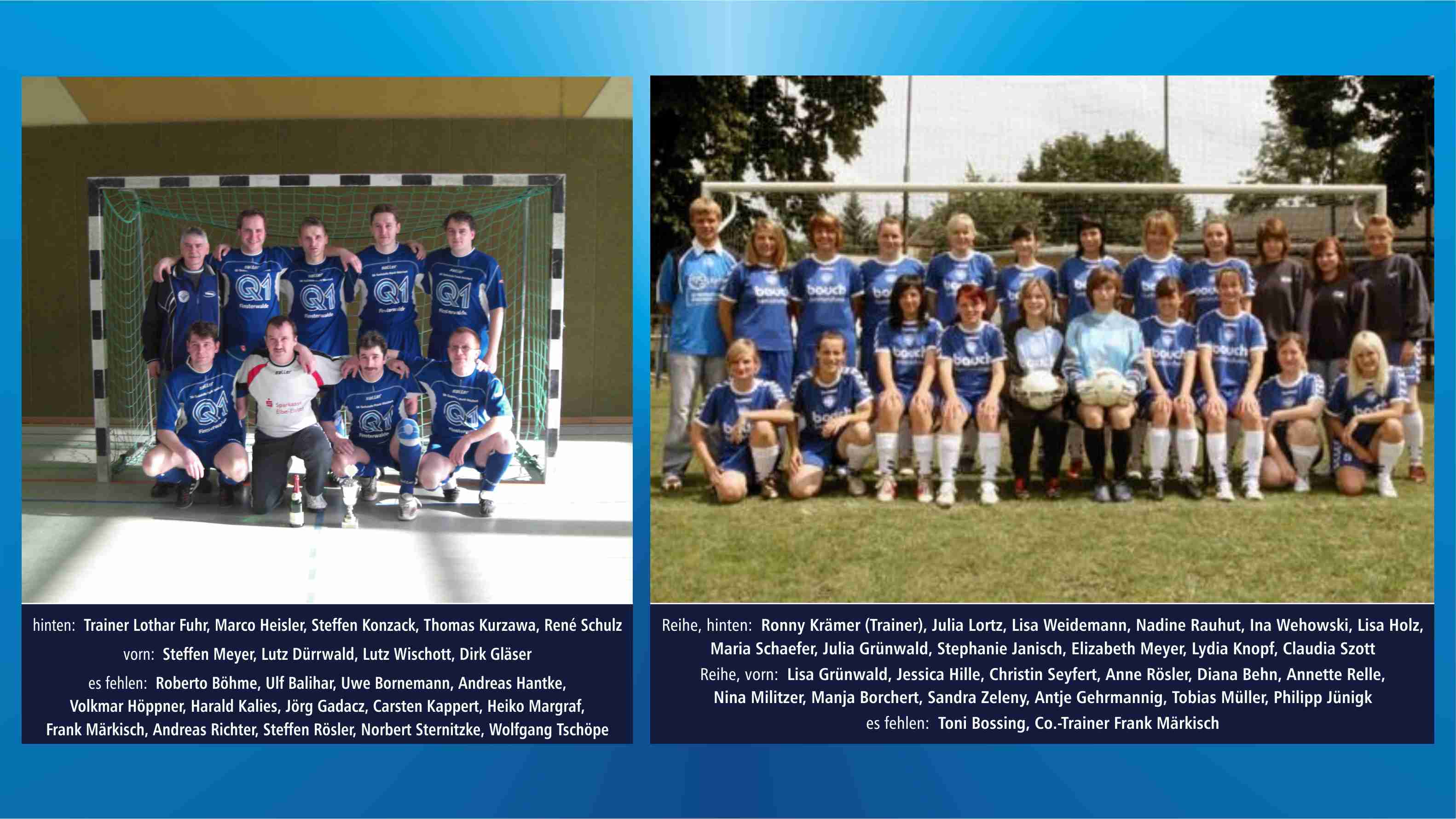 das Altligateam in der Halle und die Damen auf der Einheit