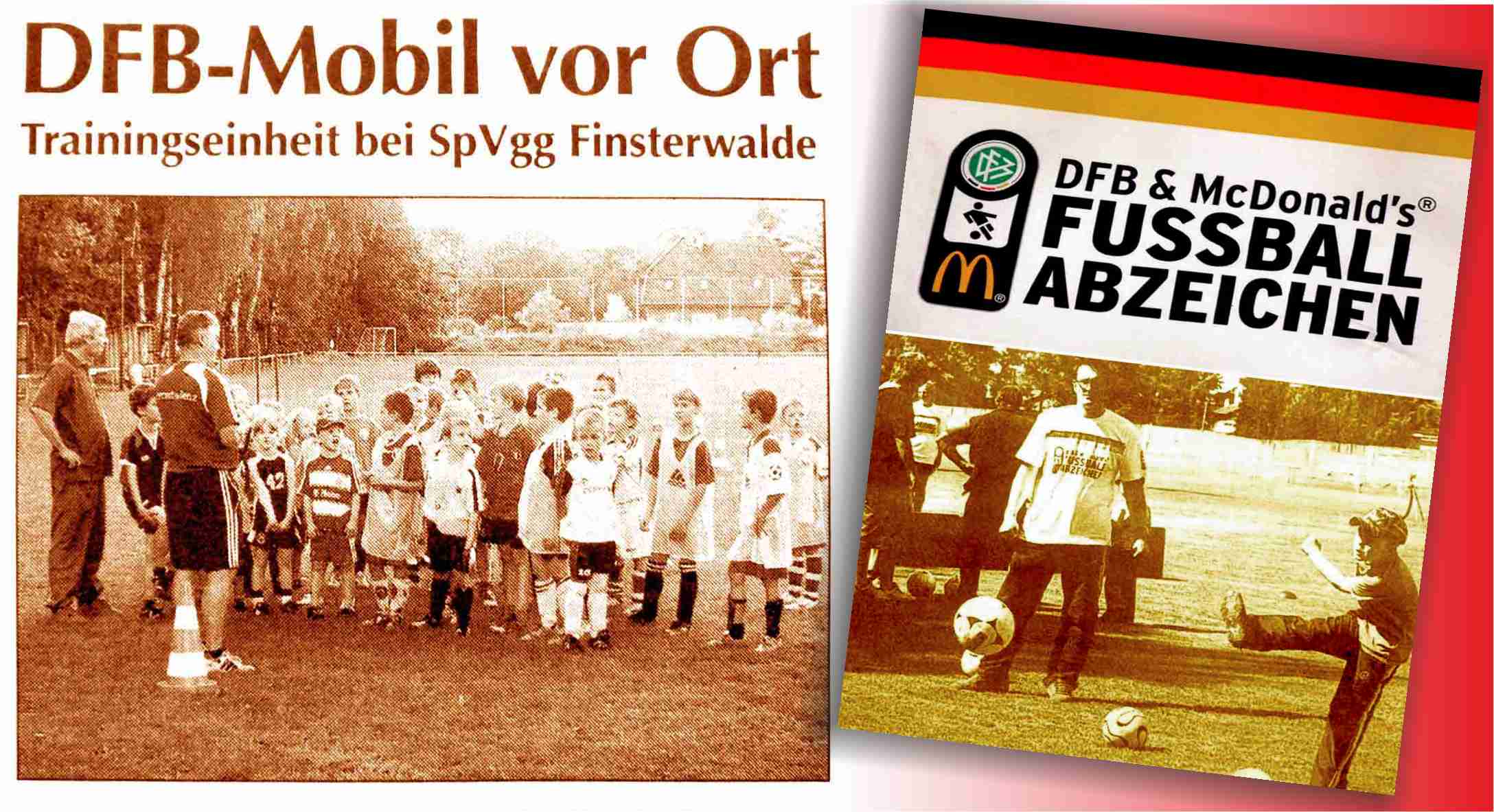 Trainer und kleine Kicker unter professioneller Anleitung