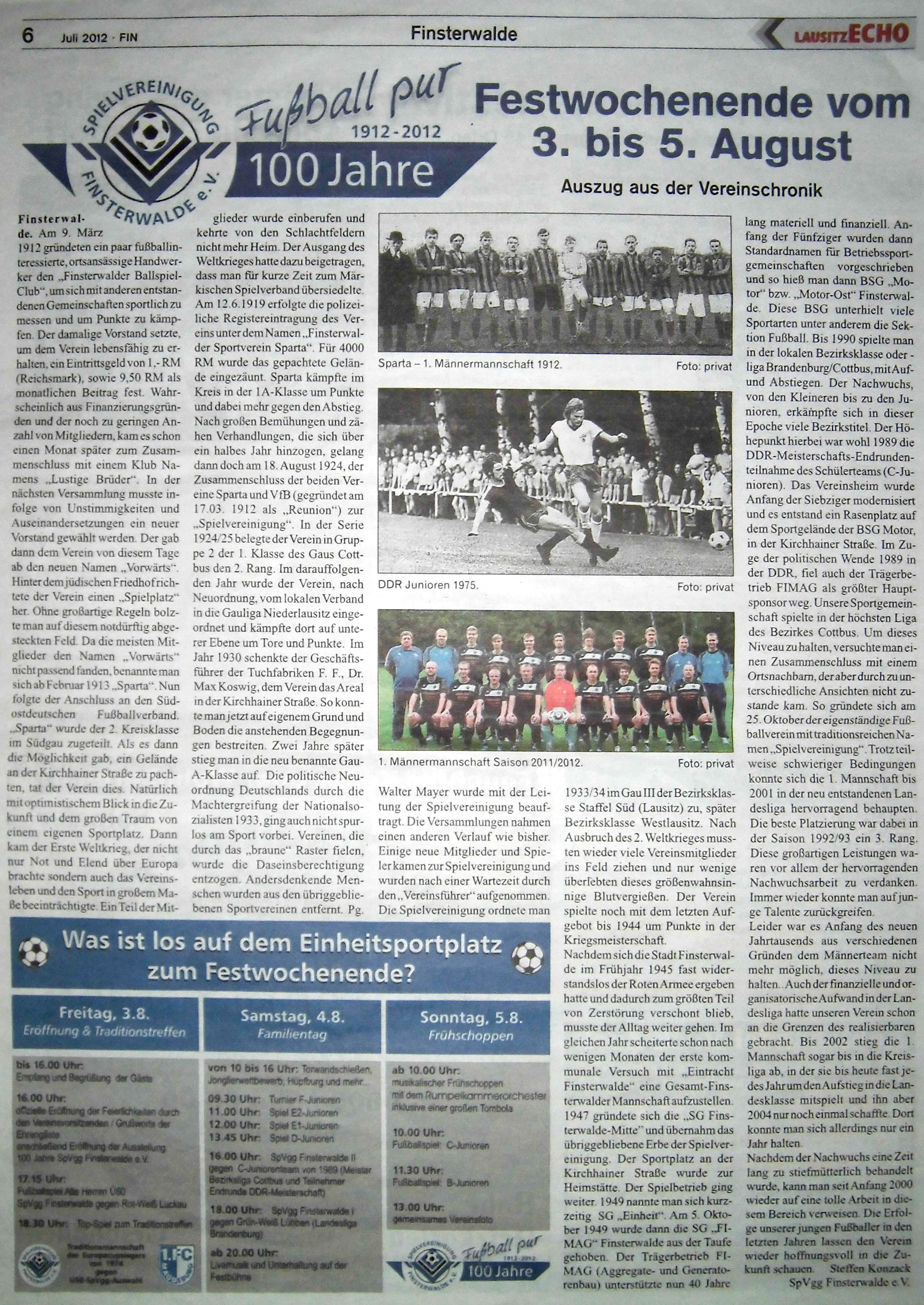 Einstimmung auf das große Vereinsjubiläum.