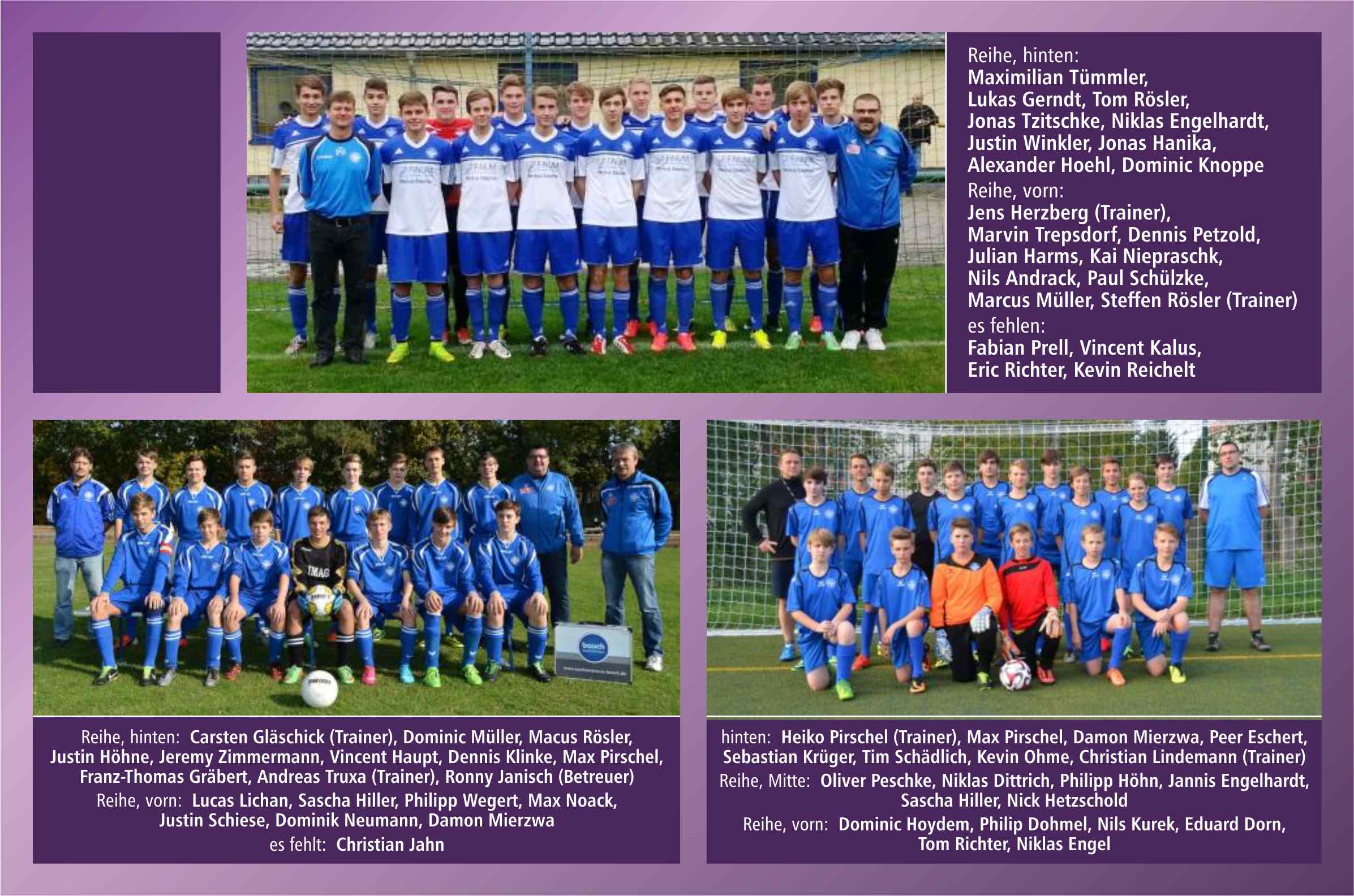 die SG stellte die A (oben), die B1 (kein Bild), B2 (u.l.), C1 (u.r.), C2 (kein Bild)