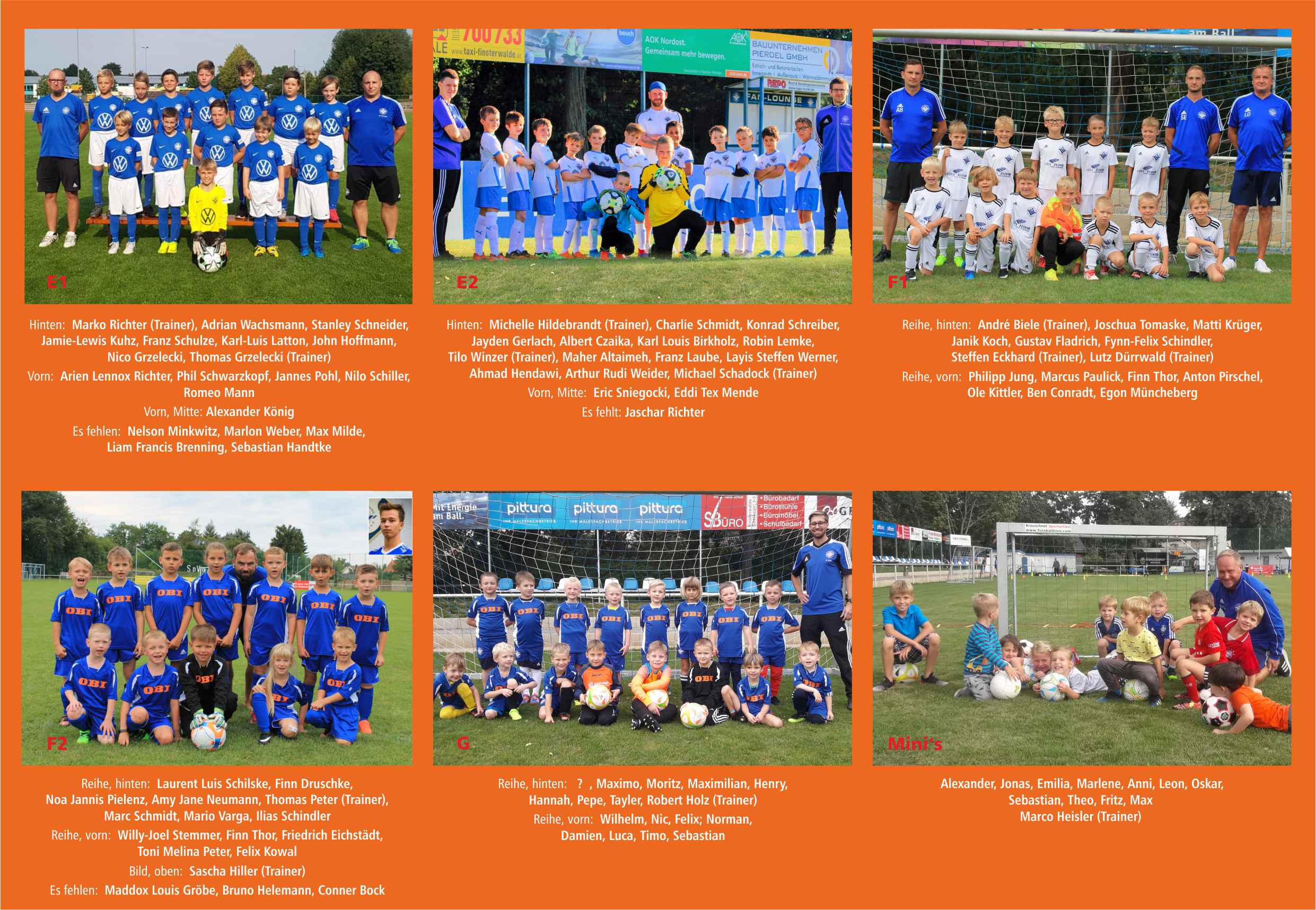 E1-, E2-, F1-, F2-, G-Junioren und die Mini's